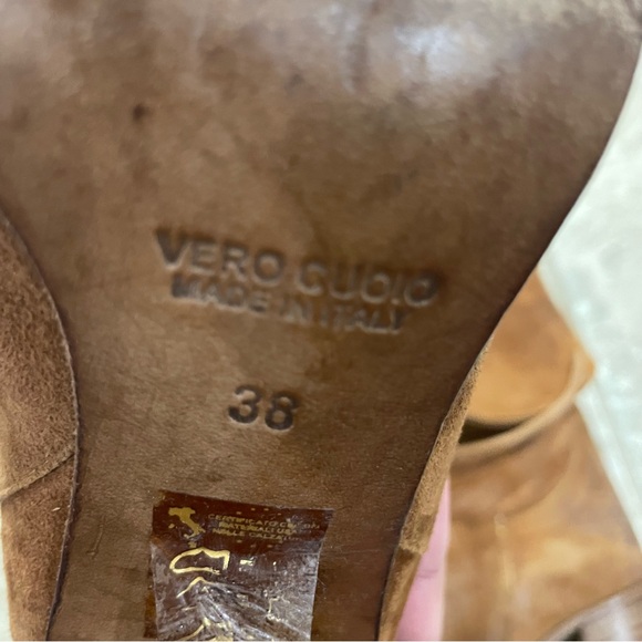 Free People Mila Heel Boots Women's Suede Ankle Bootie Tan Size 38, US 8 - Italy - Picture 8 of 13